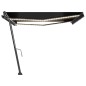 vidaXL Toldo retráctil manual con LED gris antracita 400x300 cm