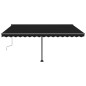 vidaXL Toldo retráctil manual con LED gris antracita 400x300 cm