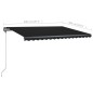 vidaXL Toldo retráctil manual con LED gris antracita 400x300 cm