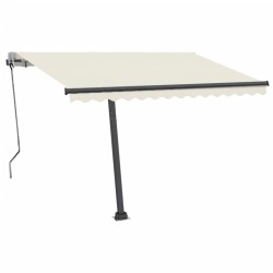 vidaXL Toldo automático con LED sensor de viento color crema 300x250cm