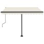 vidaXL Toldo automático con LED sensor de viento color crema 300x250cm vidaXL Toldo automático con LED sensor de viento color crema 300x250cm