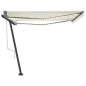vidaXL Toldo automático con LED sensor de viento crema 400x300 cm vidaXL Toldo automático con LED sensor de viento crema 400x300 cm