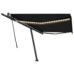 vidaXL Toldo retráctil manual con LED gris antracita 500x300 cm