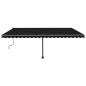 vidaXL Toldo retráctil manual con LED gris antracita 500x300 cm vidaXL Toldo retráctil manual con LED gris antracita 500x300 cm