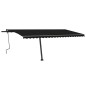 vidaXL Toldo retráctil manual con LED gris antracita 500x300 cm vidaXL Toldo retráctil manual con LED gris antracita 500x300 cm