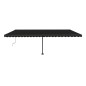vidaXL Toldo automático LED sensor de viento gris antracita 600x300 cm vidaXL Toldo automático LED sensor de viento gris antracita 600x300 cm