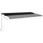 vidaXL Toldo automático LED sensor de viento gris antracita 600x350 cm vidaXL Toldo automático LED sensor de viento gris antracita 600x350 cm