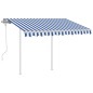 vidaXL Toldo manual retráctil con LED azul y blanco 3x2,5 m vidaXL Toldo manual retráctil con LED azul y blanco 3x2,5 m