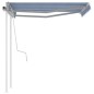 vidaXL Toldo manual retráctil con LED azul y blanco 3x2,5 m vidaXL Toldo manual retráctil con LED azul y blanco 3x2,5 m