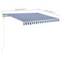 vidaXL Toldo manual retráctil con LED azul y blanco 3x2,5 m vidaXL Toldo manual retráctil con LED azul y blanco 3x2,5 m