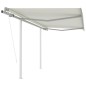 vidaXL Toldo retráctil automático con postes crema 3x2,5 m vidaXL Toldo retráctil automático con postes crema 3x2,5 m