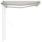 vidaXL Toldo retráctil automático con postes crema 3x2,5 m vidaXL Toldo retráctil automático con postes crema 3x2,5 m