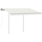vidaXL Toldo retráctil automático con postes crema 3x2,5 m vidaXL Toldo retráctil automático con postes crema 3x2,5 m
