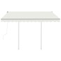 vidaXL Toldo retráctil automático con postes crema 3x2,5 m vidaXL Toldo retráctil automático con postes crema 3x2,5 m