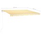 vidaXL Toldo manual retráctil con postes amarillo y blanco 4,5x3 m vidaXL Toldo manual retráctil con postes amarillo y blanco 4,5x3 m
