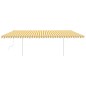 vidaXL Toldo manual retráctil con postes amarillo y blanco 6x3 m vidaXL Toldo manual retráctil con postes amarillo y blanco 6x3 m