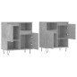 vidaXL Aparadores 2 uds madera contrachapada gris hormigón vidaXL Aparadores 2 uds madera contrachapada gris hormigón