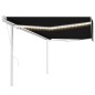 vidaXL Toldo automático LED sensor de viento gris antracita 5x3,5 m vidaXL Toldo automático LED sensor de viento gris antracita 5x3,5 m