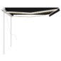 vidaXL Toldo automático LED sensor de viento gris antracita 5x3,5 m vidaXL Toldo automático LED sensor de viento gris antracita 5x3,5 m
