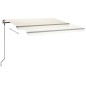 vidaXL Toldo automático LED sensor de viento color crema 4x3 m vidaXL Toldo automático LED sensor de viento color crema 4x3 m