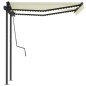 vidaXL Toldo automático con LED y sensor de viento color crema 3x2,5 m vidaXL Toldo automático con LED y sensor de viento color crema 3x2,5 m