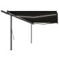 vidaXL Toldo retráctil manual con LED gris antracita 5x3 cm