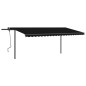 vidaXL Toldo retráctil manual con LED gris antracita 5x3 cm