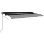 vidaXL Toldo retráctil manual con LED gris antracita 5x3 cm