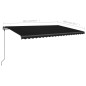 vidaXL Toldo retráctil manual con LED gris antracita 5x3 cm