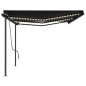 vidaXL Toldo automático con LED y sensor de viento gris antracita 6x3m vidaXL Toldo automático con LED y sensor de viento gris antracita 6x3m