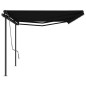 vidaXL Toldo retráctil automático con postes gris antracita 6x3 m vidaXL Toldo retráctil automático con postes gris antracita 6x3 m