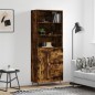 vidaXL Aparador alto madera contrachapada roble ahumado 69,5x34x180 cm vidaXL Aparador alto madera contrachapada roble ahumado 69,5x34x180 cm