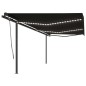vidaXL Toldo automático LED sensor de viento gris antracita 6x3,5 m vidaXL Toldo automático LED sensor de viento gris antracita 6x3,5 m