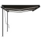 vidaXL Toldo automático LED sensor de viento gris antracita 6x3,5 m vidaXL Toldo automático LED sensor de viento gris antracita 6x3,5 m
