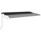 vidaXL Toldo automático LED sensor de viento gris antracita 6x3,5 m vidaXL Toldo automático LED sensor de viento gris antracita 6x3,5 m