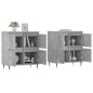 vidaXL Aparadores 2 uds madera contrachapada gris hormigón