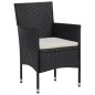 vidaXL Set de comedor de jardín de 7 piezas negro ratán sintético