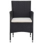 vidaXL Set de comedor de jardín de 7 piezas negro ratán sintético