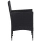 vidaXL Set de comedor de jardín de 7 piezas negro ratán sintético