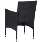 vidaXL Set de comedor de jardín de 7 piezas negro ratán sintético