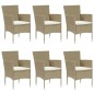 vidaXL Juego de comedor de jardín 7 piezas ratán sintético beige vidaXL Juego de comedor de jardín 7 piezas ratán sintético beige