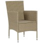 vidaXL Juego de comedor de jardín 7 piezas ratán sintético beige vidaXL Juego de comedor de jardín 7 piezas ratán sintético beige