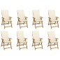 vidaXL Sillas de jardín plegables y cojines 8 uds madera maciza acacia vidaXL Sillas de jardín plegables y cojines 8 uds madera maciza acacia