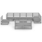 vidaXL Muebles de jardín 10 piezas gris madera de pino maciza