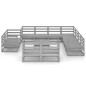 vidaXL Muebles de jardín 12 piezas gris madera de pino maciza vidaXL Muebles de jardín 12 piezas gris madera de pino maciza