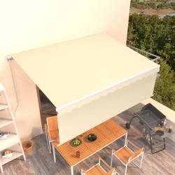 vidaXL Toldo retráctil manual con persiana color crema 4x3 m