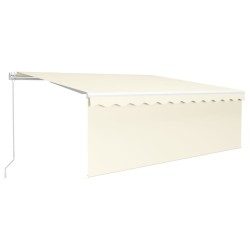 vidaXL Toldo retráctil manual con persiana color crema 4x3 m
