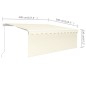 vidaXL Toldo retráctil manual con persiana color crema 4x3 m vidaXL Toldo retráctil manual con persiana color crema 4x3 m