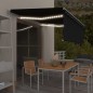 vidaXL Toldo retráctil manual con persiana y LED antracita 4x3 m vidaXL Toldo retráctil manual con persiana y LED antracita 4x3 m