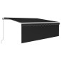 vidaXL Toldo retráctil manual con persiana y LED antracita 4x3 m vidaXL Toldo retráctil manual con persiana y LED antracita 4x3 m